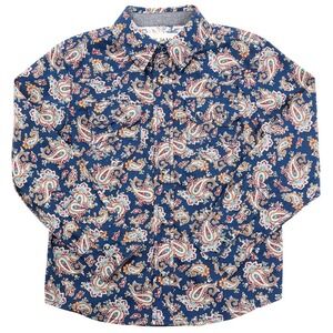 Cody James 3T‎ Western Shirt Blue Paisley Print Long Sleeve Snap Button Toddler